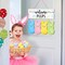 Easter Door Sign Bunny Decor, Welcome Peeps Wall Sign Decorations, Easter Eggs Wooden Door Hangers Wreath for Indoor Outdoor Spring Easter Decorations Home Party Supplies